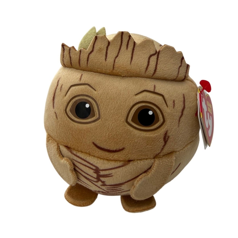 Ty Beanie Balls Groot Marvel Plush Toy Guardians of the Galaxy Round Brown 4in